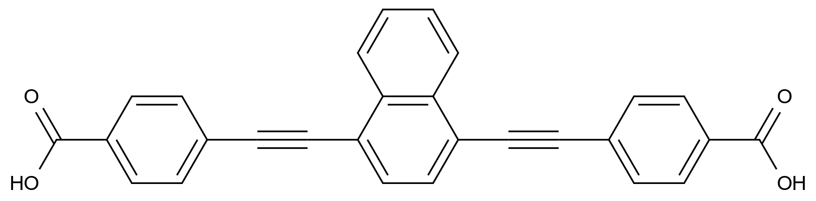 4,4'-(Naphthalene-1,4-diylbis(ethyne-2,1-diyl))dibenzoicacid CAS 2098914-46-4 结构式 Chemical Structure