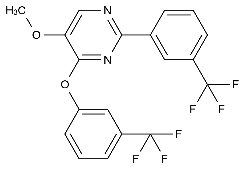  5-Methoxy-4-[3-(trifluoromethyl)phenoxy]-2-[3-(trifluoromethyl)phenyl]pyrimidine CAS 861209-11-2 结构式 Chemical Structure