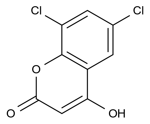 6,8-Dichloro-4-hydroxy-2H-chromen-2-one CAS 36051-82-8 chemical structure