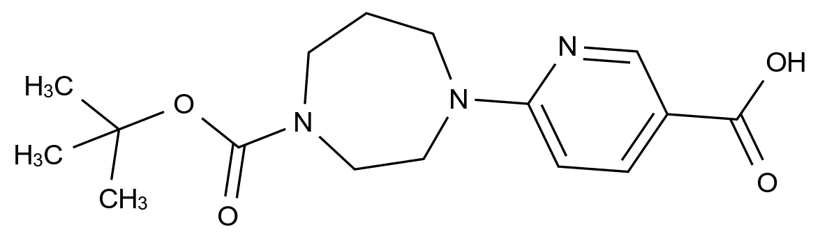  6-{4-[(Tert-butoxy)carbonyl]-1,4-diazepan-1-yl}pyridine-3-carboxylic acid CAS 502133-50-8 结构式 Chemical Structure