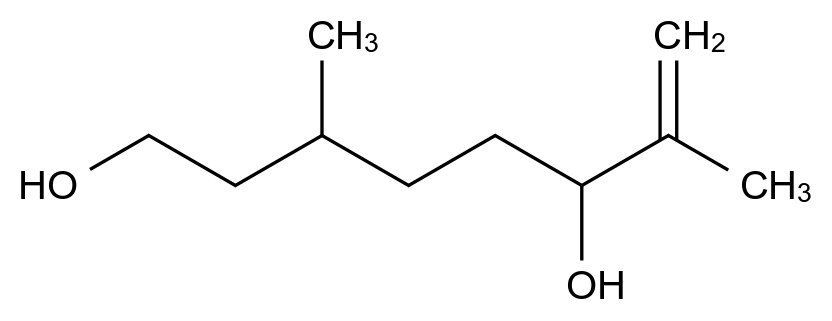  7-Octene-1,6-diol, 3,7-dimethyl- CAS 22460-95-3 结构式 Chemical Structure