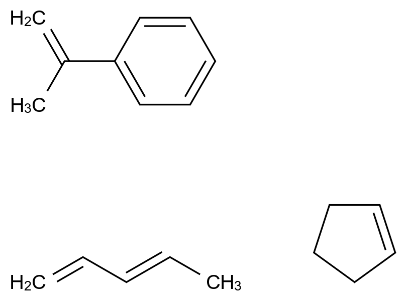  Benzene, (1-methylethenyl)-, polymer with cyclopentene ann 1,3-pentadiene CAS 58901-68-1 结构式 Chemical Structure