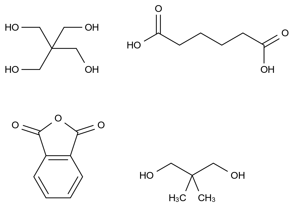  Hexanedioic acid, polymer with 2,2-bis(hydroxymethyl)-1,3-propanediol, 2,2-dimethyl-1,3-propanediol and 1,3-isobenzofurandione CAS 62548-83-8 结构式 Chemical Structure