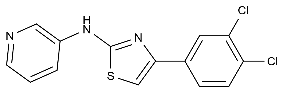  N-[4-(3,4-Dichlorophenyl)-1,3-thiazol-2-yl]pyridin-3-amine CAS 497060-07-8 结构式 Chemical Structure