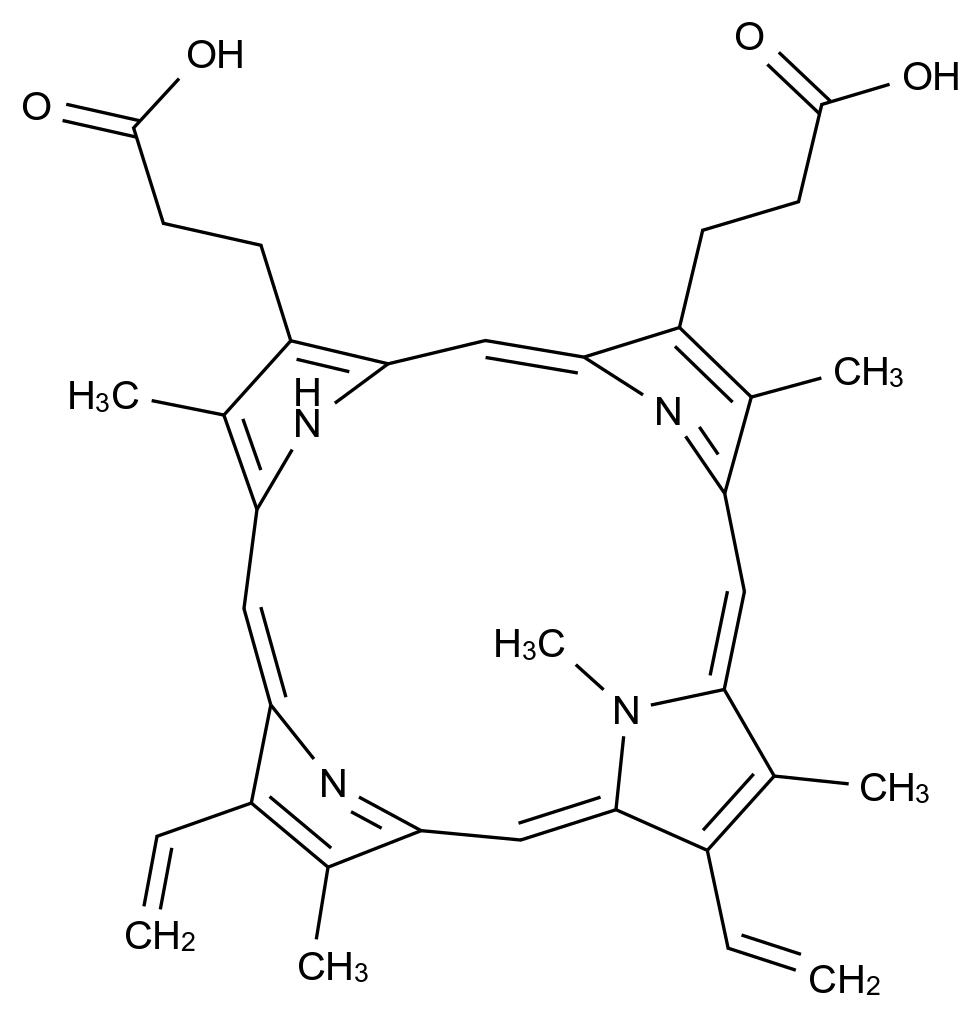 N-甲基原卟啉IX N-Methyl Protoporphyrin IX CAS 79236-56-9 结构式 Chemical Structure