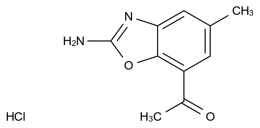  1-(2-Amino-5-methyl-1,3-benzoxazol-7-yl)ethanone hydrochloride CAS 1820641-28-8 结构式 Chemical Structure