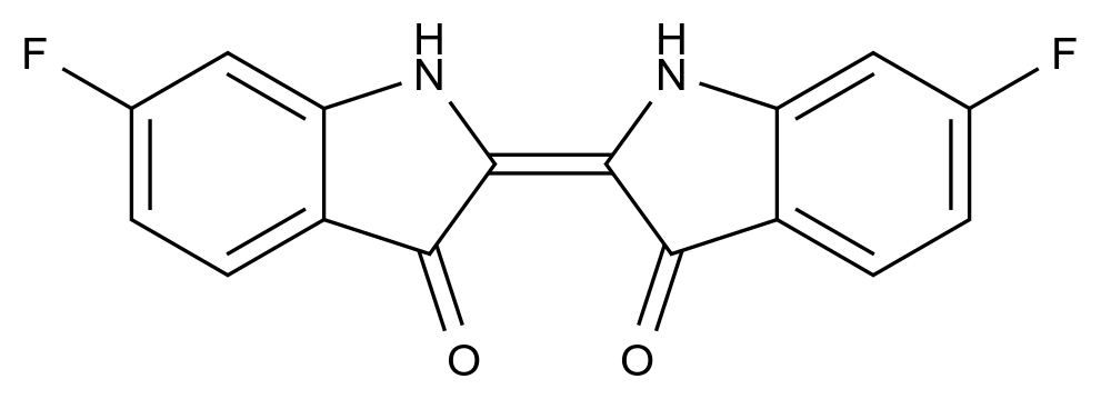  (Z)-6,6'-Difluoro-[2,2'-biindolinylidene]-3,3'-dione CAS 362-20-9 结构式 Chemical Structure