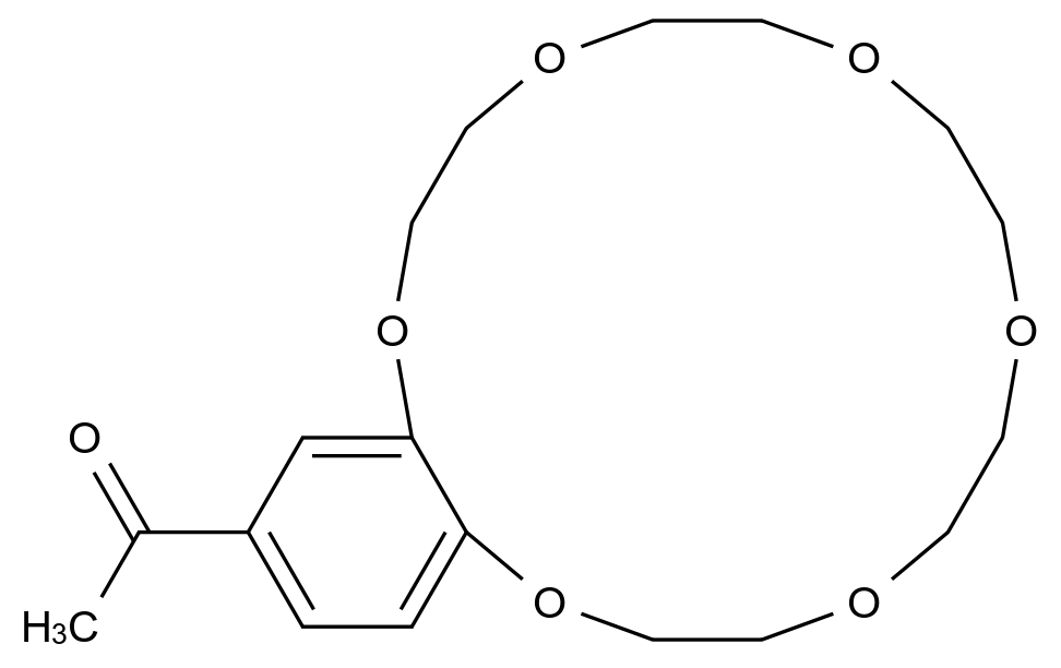 1-(2,3,5,6,8,9,11,12,14,15-Decahydrobenzo[b][1,4,7,10,13,16]hexaoxacyclooctadecin-18-yl)ethanone CAS 41855-35-0 chemical structure