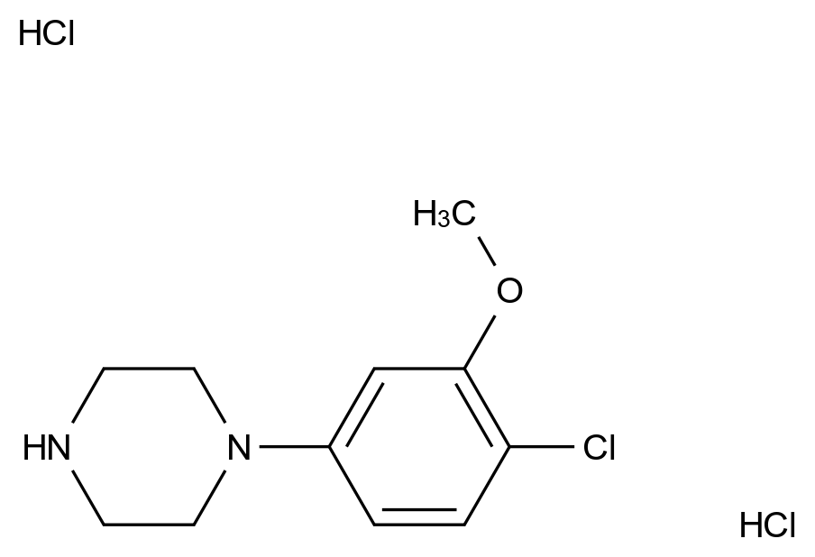  1-(4-Chloro-3-methoxyphenyl)-piperazine dihydrochloride CAS 926660-93-7 结构式 Chemical Structure