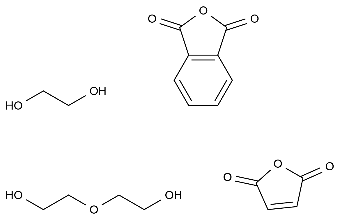 1,3-Isobenzofurandione, polymer with 1,2-ethanediol, 2,5-furandione and 2,2'-oxybis[ethanol] CAS 28679-80-3 chemical structure