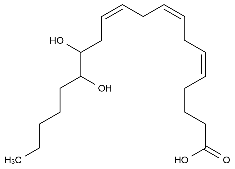 14,15-Dihydroxy-5,8,10,12-eicosatetraenoic Acid CAS 77667-09-5 chemical structure
