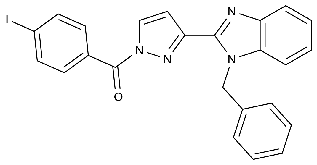  1-Benzyl-2-[1-(4-iodobenzoyl)-1H-pyrazol-3-yl]-1H-1,3-benzodiazole CAS 477711-17-4 结构式 Chemical Structure
