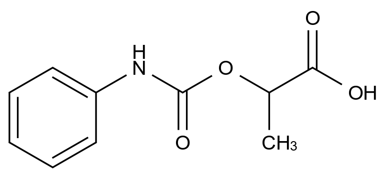 2-((Phenylcarbamoyl)oxy)propanoic acid CAS 73622-98-7 chemical structure