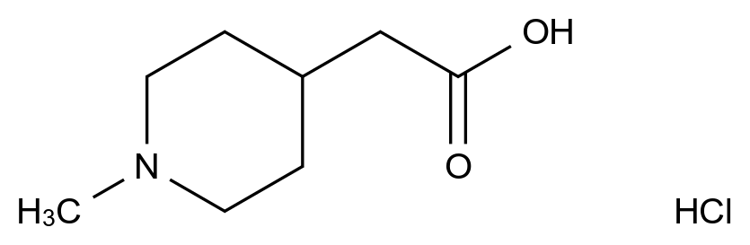  2-(1-Methylpiperidin-4-yl)acetic acid hydrochloride CAS 67686-06-0 结构式 Chemical Structure