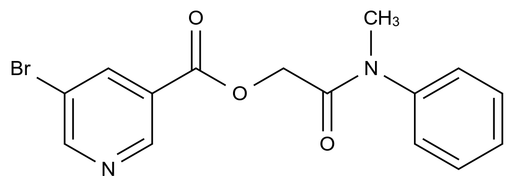 2-(Methyl(phenyl)amino)-2-oxoethyl 5-bromonicotinate CAS 387377-85-7 chemical structure