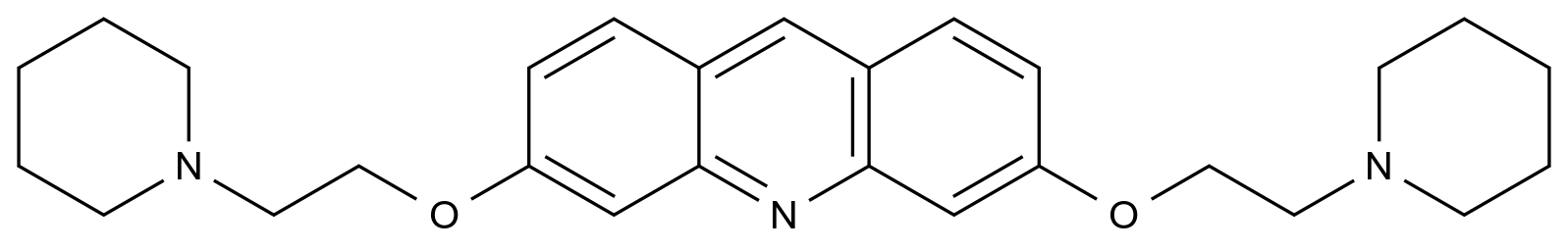 3,6-Bis(2-(piperidin-1-yl)ethoxy)acridine CAS 81541-32-4 chemical structure