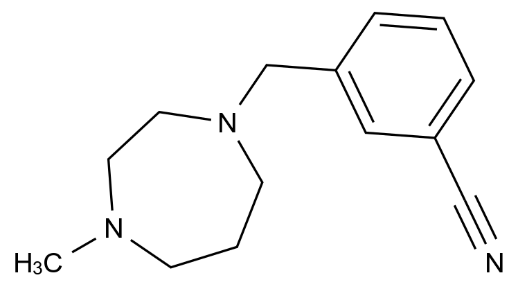  3-[(4-Methylperhydro-1,4-diazepin-1-yl)methyl]benzonitrile CAS 910036-91-8 结构式 Chemical Structure