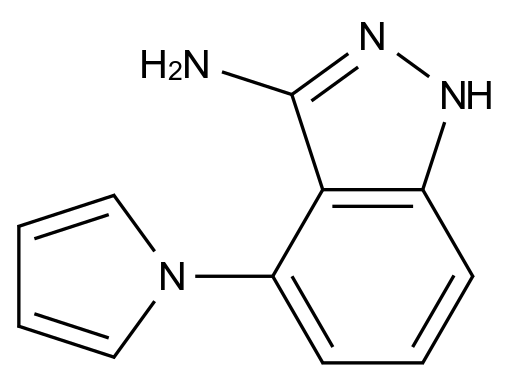  4-(1H-Pyrrol-1-yl)-1H-indazol-3-amine CAS 404827-79-8 结构式 Chemical Structure
