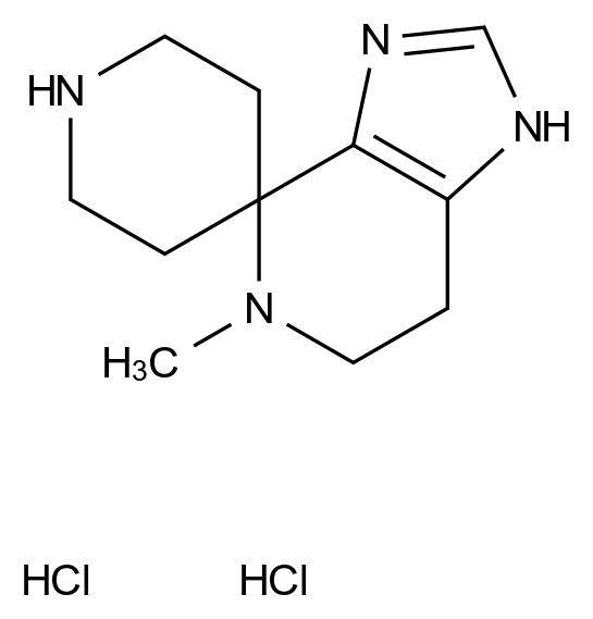  5-MEthyl-1,5,6,7-tetrahydrospiro[imidazo[4,5-c]pyridine-4,4'-piperidine] dihydrochloride CAS 2108908-49-0 结构式 Chemical Structure