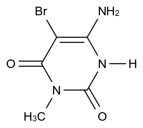  6-Amino-5-bromo-3-methylpyrimidine-2,4(1H,3H)-dione CAS 7150-03-0 结构式 Chemical Structure