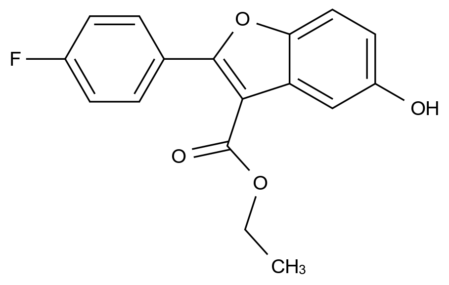  Ethyl 2-(4-fluorophenyl)-5-hydroxybenzofuran-3-carboxylate CAS 691856-86-7 结构式 Chemical Structure