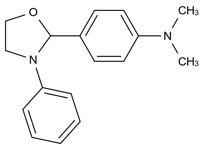  N,N-Dimethyl-4-(3-phenyloxazolidin-2-yl)aniline CAS 74395-21-4 结构式 Chemical Structure