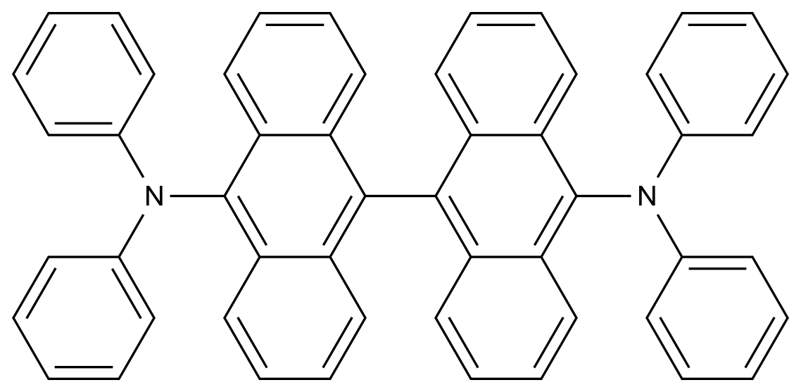  N10,N10,N10',N10'-Tetraphenyl-[9,9'-bianthracene]-10,10'-diamine CAS 220721-68-6 结构式 Chemical Structure