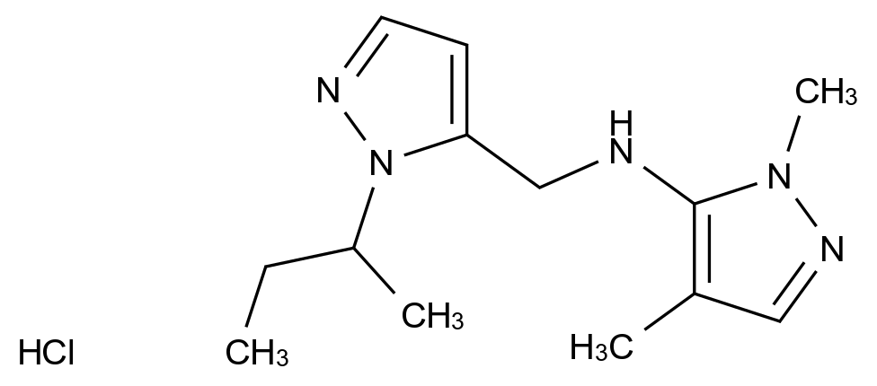  N-((1-(sec-Butyl)-1H-pyrazol-5-yl)methyl)-1,4-dimethyl-1H-pyrazol-5-amine hydrochloride CAS 1856060-13-3 结构式 Chemical Structure