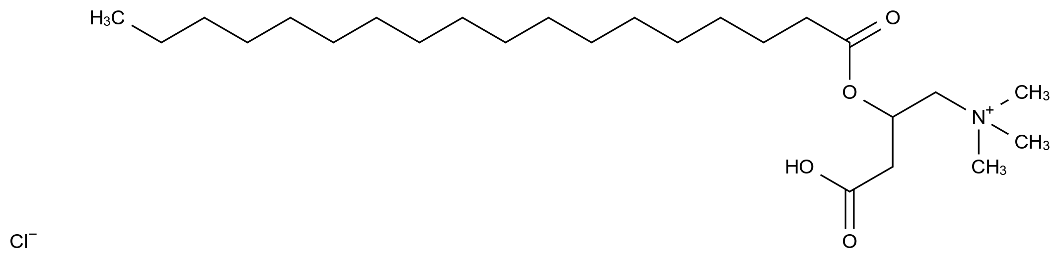  Stearoyl-DL-carnitine chloride CAS 18822-91-8 结构式 Chemical Structure