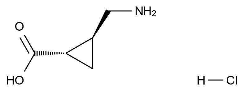  (1S,2S)-2-(Aminomethyl)cyclopropanecarboxylic acid hydrochloride CAS 253783-04-9 结构式 Chemical Structure