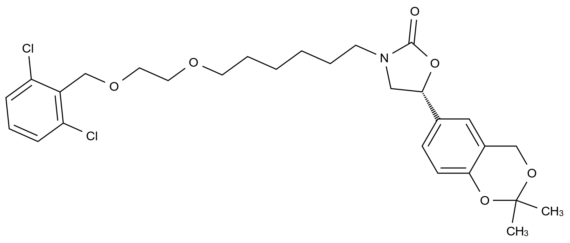 CAS No.:503068-36-8,(R)-3-(6-(2-((2,6-dichlorobenzyl)oxy)ethoxy)hexyl)-5-(2,2-dimethyl-4H-benzo[d][1,3]dioxin-6-yl)oxazolidin-2-one