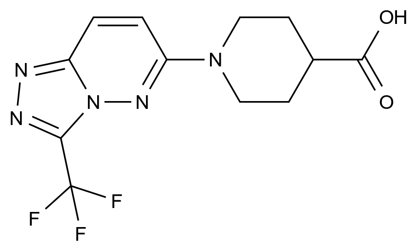  1-(3-(Trifluoromethyl)-[1,2,4]triazolo[4,3-b]pyridazin-6-yl)piperidine-4-carboxylic acid CAS 923776-21-0 结构式 Chemical Structure