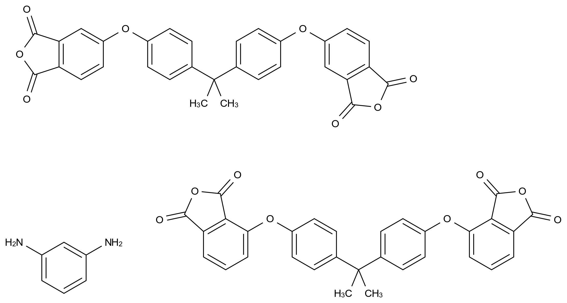  1,3-Isobenzofurandione, 4,4'-[(1-methylethylidene)bis(4,1-phenyleneoxy)]bis-, polymer with 1,3-benzenediamine and 5,5'-[(1-methylethylidene)bis(4,1-phenyleneoxy)]bis[1,3-isobenzofurandione] CAS 61594-33-0 结构式 Chemical Structure