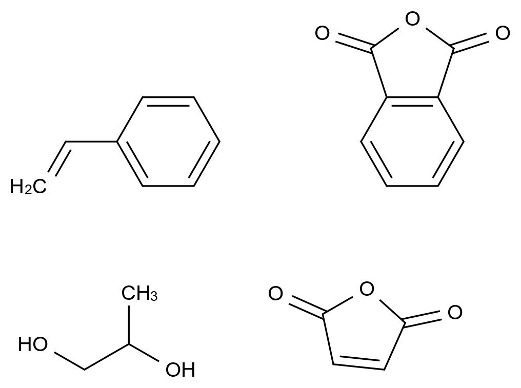  1,3-Isobenzofurandione, polymer with ethenylbenzene, 2,5-furandione and 1,2-propanediol CAS 26182-24-1 结构式 Chemical Structure