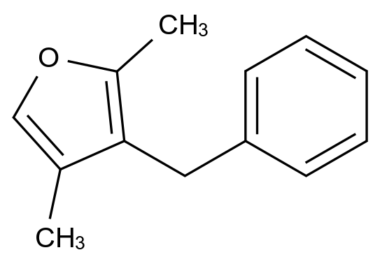  3-Benzyl-2,4-dimethylfuran CAS 89100-08-3 结构式 Chemical Structure