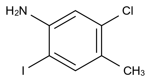  5-Chloro-2-iodo-4-methylaniline CAS 755031-80-2 结构式 Chemical Structure