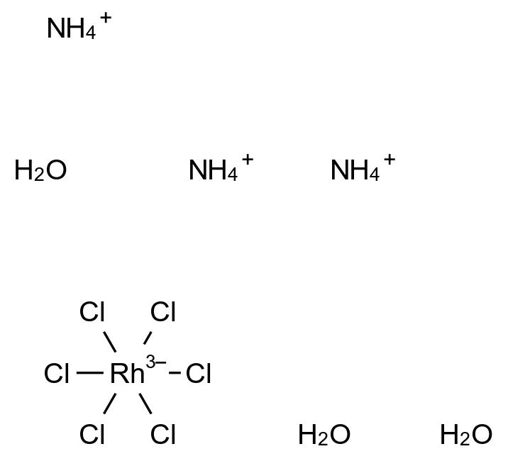 Ammonium hexachlororhodate(III) trihydrate CAS 81044-09-9 chemical structure