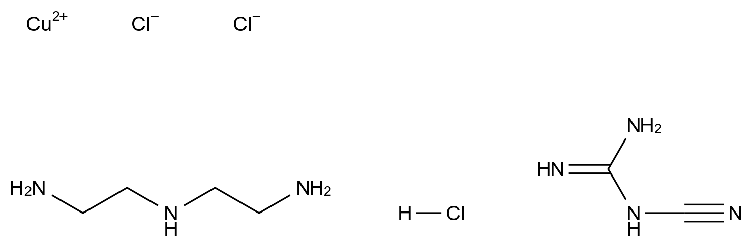  Guanidine, N-cyano-, polymer with N1-(2-aminoethyl)-1,2-ethanediamine, hydrochloride, cupric chloride complexes CAS 70983-56-1 结构式 Chemical Structure
