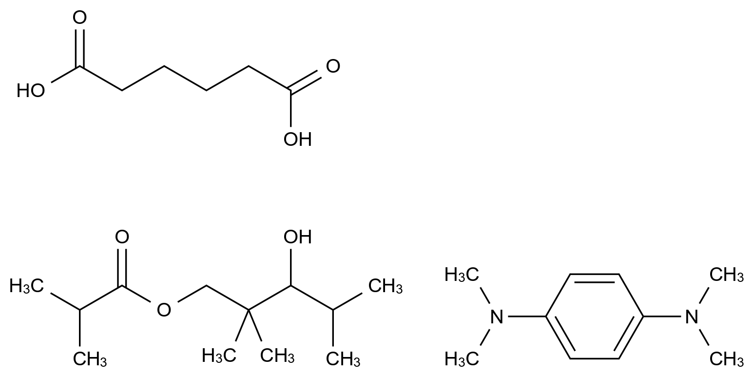  Hexanedioic acid, polymer with N1,N1,N4,N4-tetramethyl-1,4-benzenediamine and 2,2,4-trimethyl-1,3-pentanediol mono(2-methylpropanoate) CAS 68922-29-2 结构式 Chemical Structure