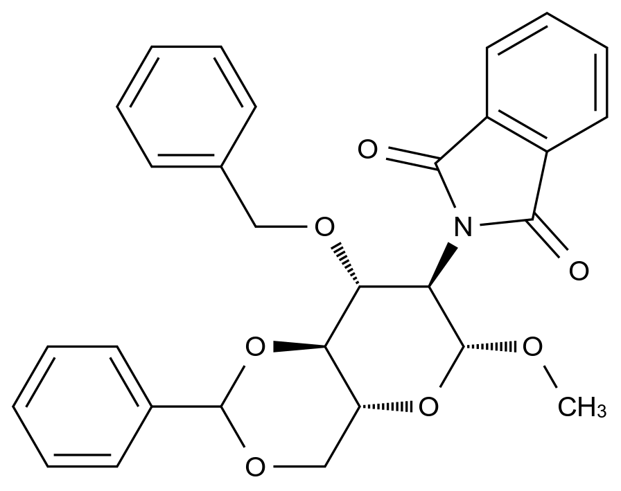 Methyl 3-O-benzyl-4-6-O-benzylidene-2-deoxy-2-phthalimido-β-D-glucopyranose CAS 97276-96-5 chemical structure