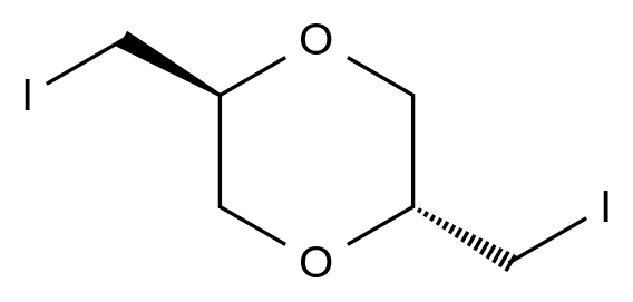  rel-2,5-Bis(iodomethyl)-1,4-dioxane CAS 56127-59-4 结构式 Chemical Structure