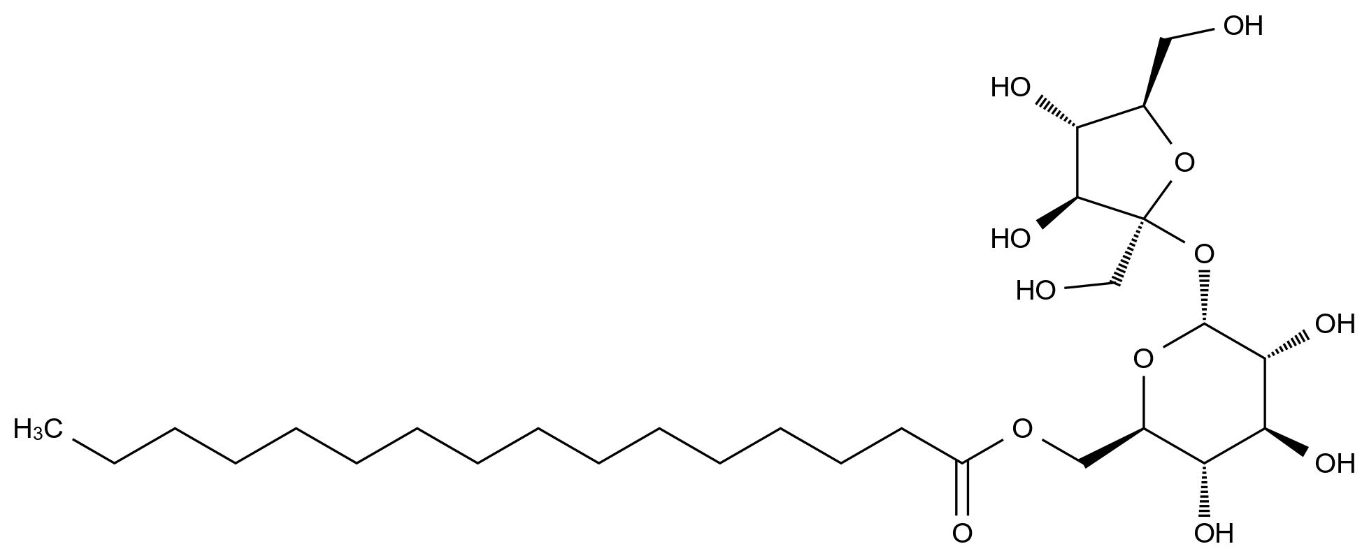  Sucrose palmitate CAS 26446-38-8 结构式 Chemical Structure