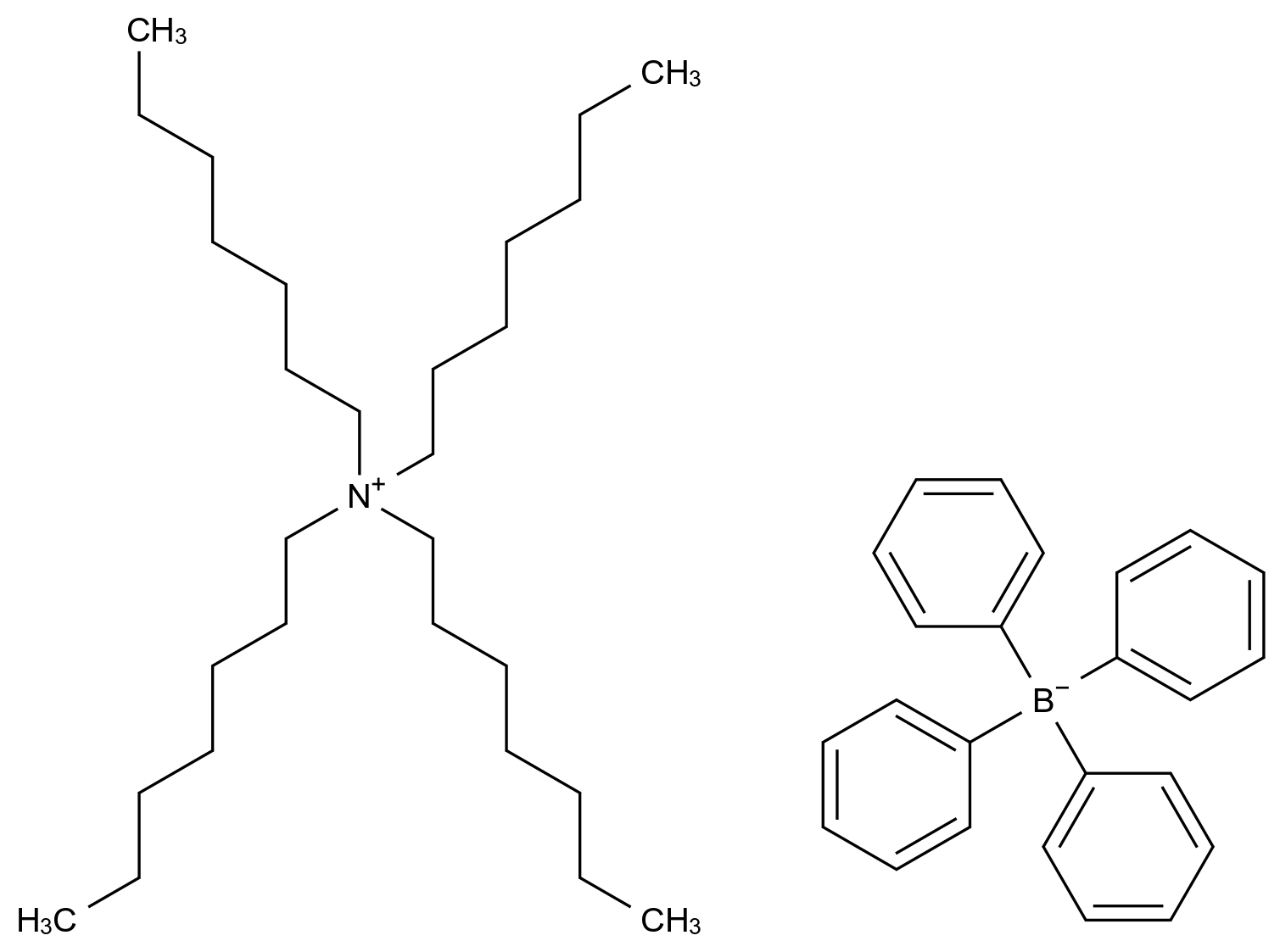  Tetraheptylammoniumtetraphenylborate CAS 22560-28-7 结构式 Chemical Structure