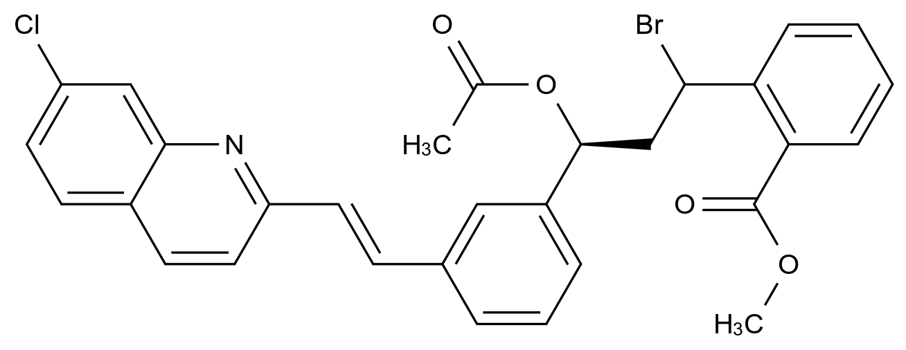 CAS No.:184763-69-7,2-[(3S)-3-(Acetyloxy)-1-bromo-3-[3-[(1E)-2-(7-chloro-2-quinolinyl)ethenyl]phenyl]propyl]benzoic Acid Methyl Ester