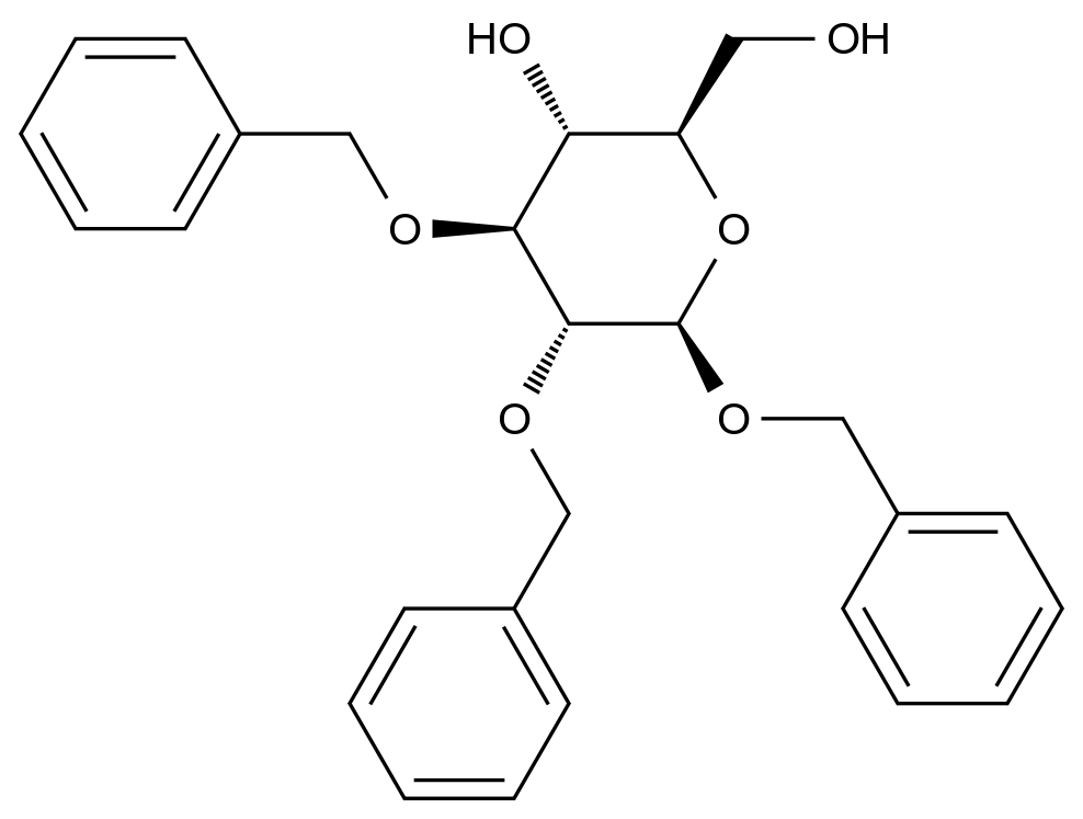  (2R,3R,4S,5R,6R)-4,5,6-tris(benzyloxy)-2-(hydroxymethyl)tetrahydro-2H-pyran-3-ol CAS 67831-41-8 结构式 Chemical Structure