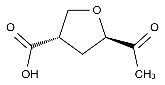  (3R,5S)-5-Acetyltetrahydrofuran-3-carboxylic acid CAS 310882-41-8 结构式 Chemical Structure