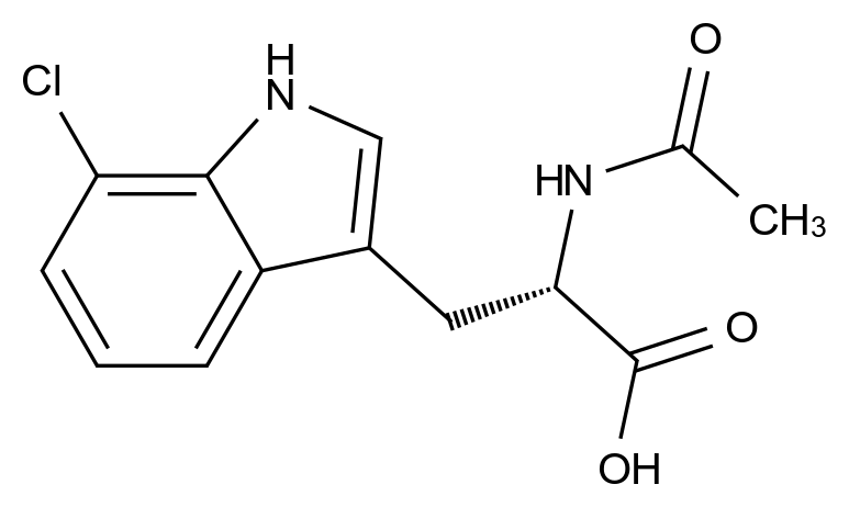  (S)-2-acetamido-3-(7-chloro-1H-indol-3-yl)propanoic acid CAS 852391-55-0 结构式 Chemical Structure