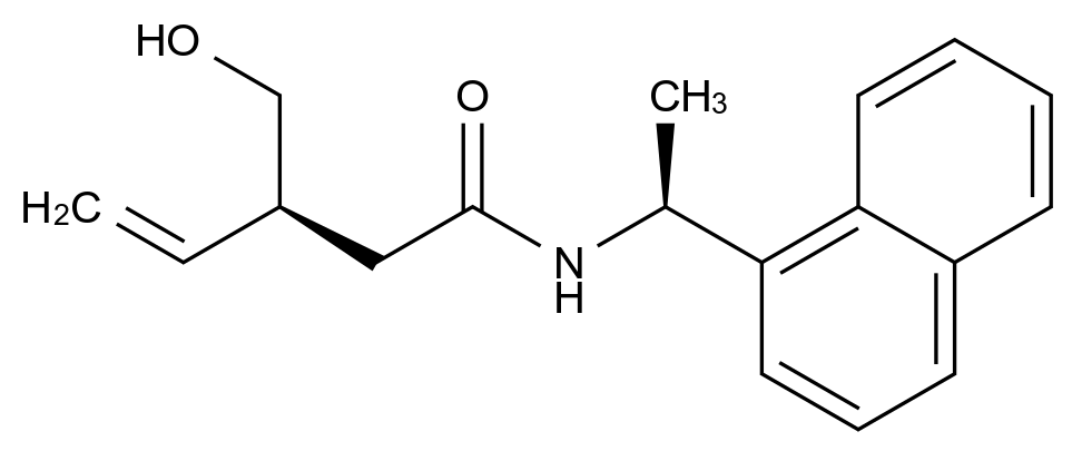  (S)-3-(hydroxymethyl)-N-((S)-1-(naphthalen-1-yl)ethyl)pent-4-enamide CAS 214976-90-6 结构式 Chemical Structure