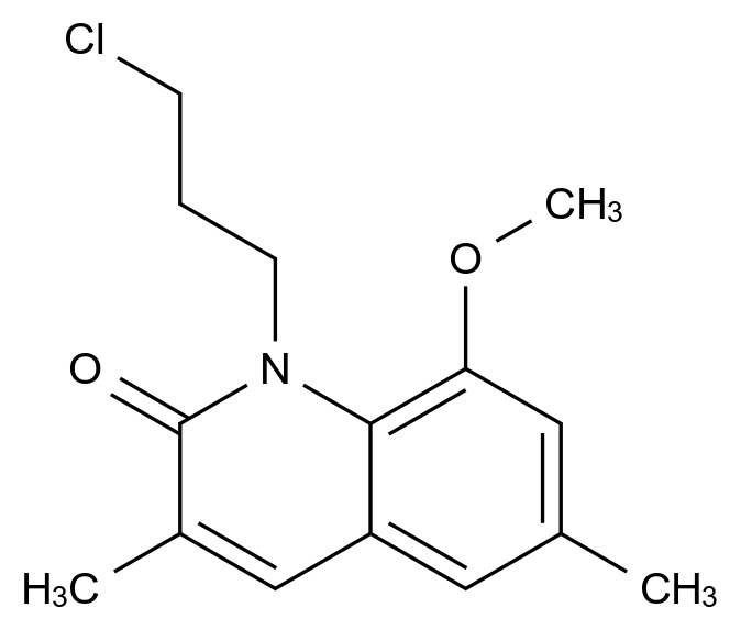  1-(3-Chloropropyl)-8-methoxy-3,6-dimethylquinolin-2(1H)-one CAS 2113977-72-1 结构式 Chemical Structure