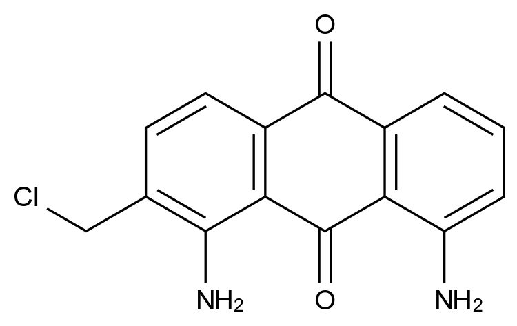 1,8-Diamino-2-(chloromethyl)anthracene-9,10-dione CAS 60340-57-0 chemical structure